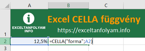 Excel CELLA függvény